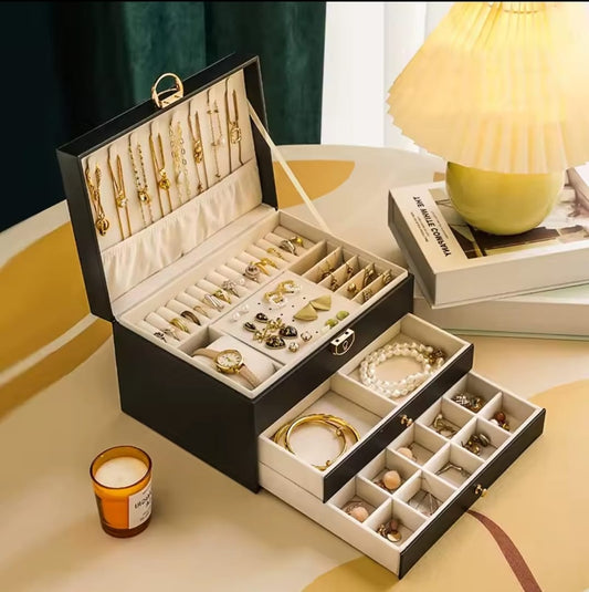 Boîte à Bijoux de Luxe à Plusieurs Niveaux